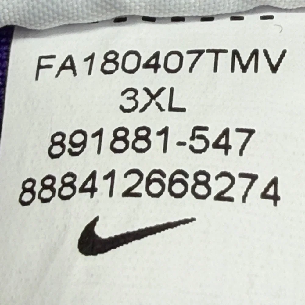 Nike 891881-547 Mens 3XL Furman Football Dri-Fit Performance Purple Polo Shirt